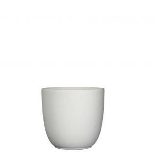 Tusca pot rond wit mat - h16xd17cm