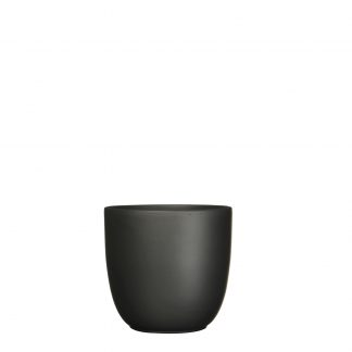 Tusca pot rond zwart mat - h23xd25cm
