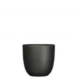 Tusca pot rond zwart mat - h18,5xd19,5cm