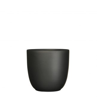 Tusca pot rond zwart mat - h20xd22,5cm