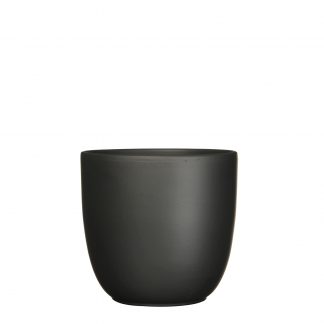 Tusca pot rond zwart mat - h25xd28cm