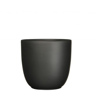 Tusca pot rond zwart mat - h28,5xd31cm