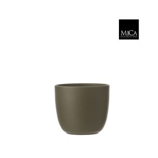 Tusca pot rond groen - h14xd14,5cm
