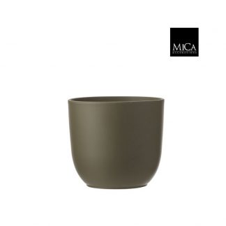 Tusca pot rond groen - h18,5xd19,5cm