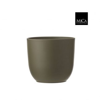 Tusca pot rond groen - h20xd22,5cm