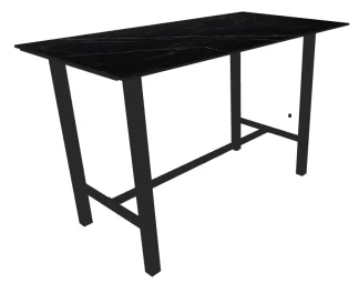 Bar Table Trespa Marble 150 x 80 cm Charcoal